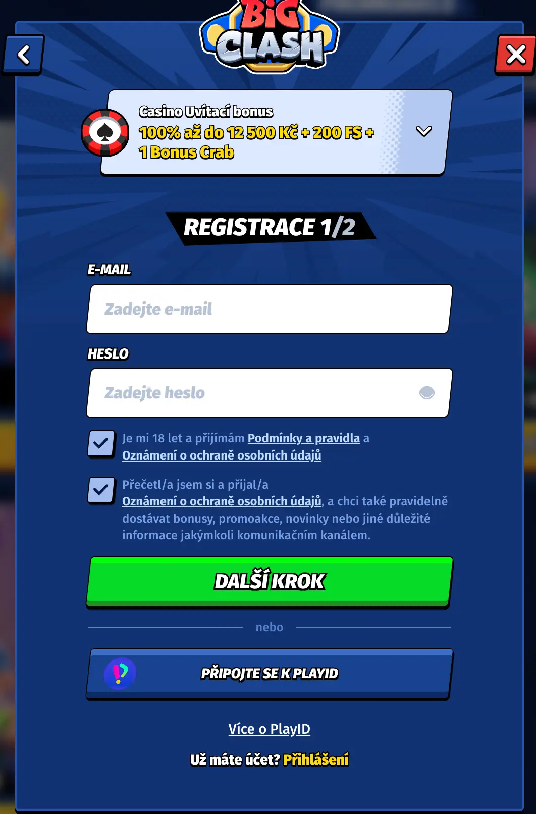 bigclash registrace