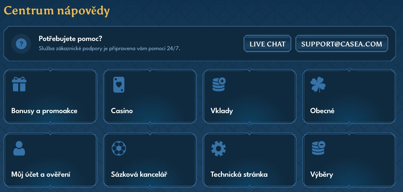 casea zákaznická podpora