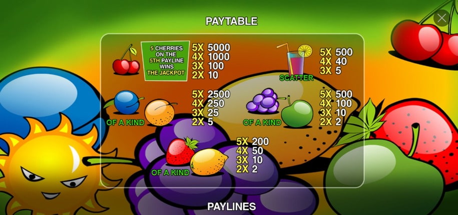 Fruit Mania slot bonus