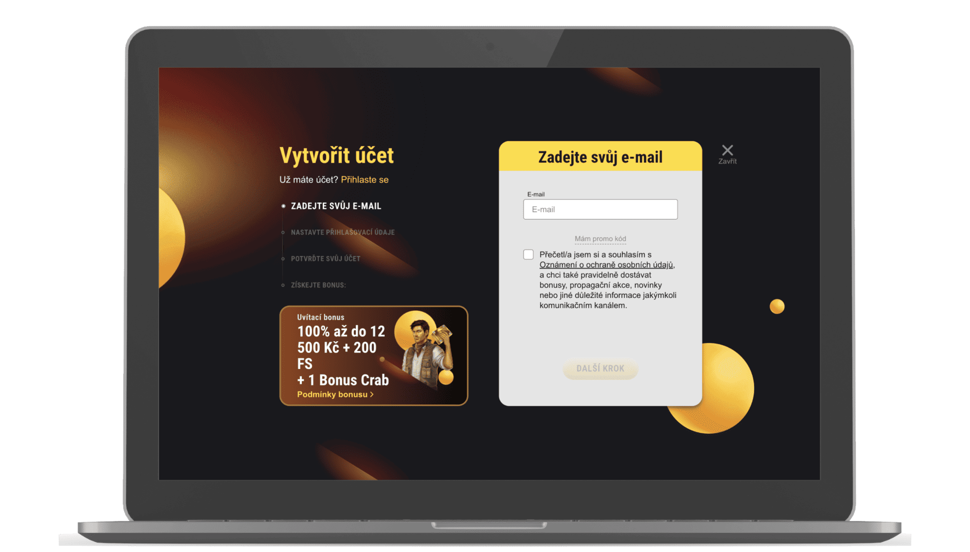 Registrace v online kasinu Fezbet