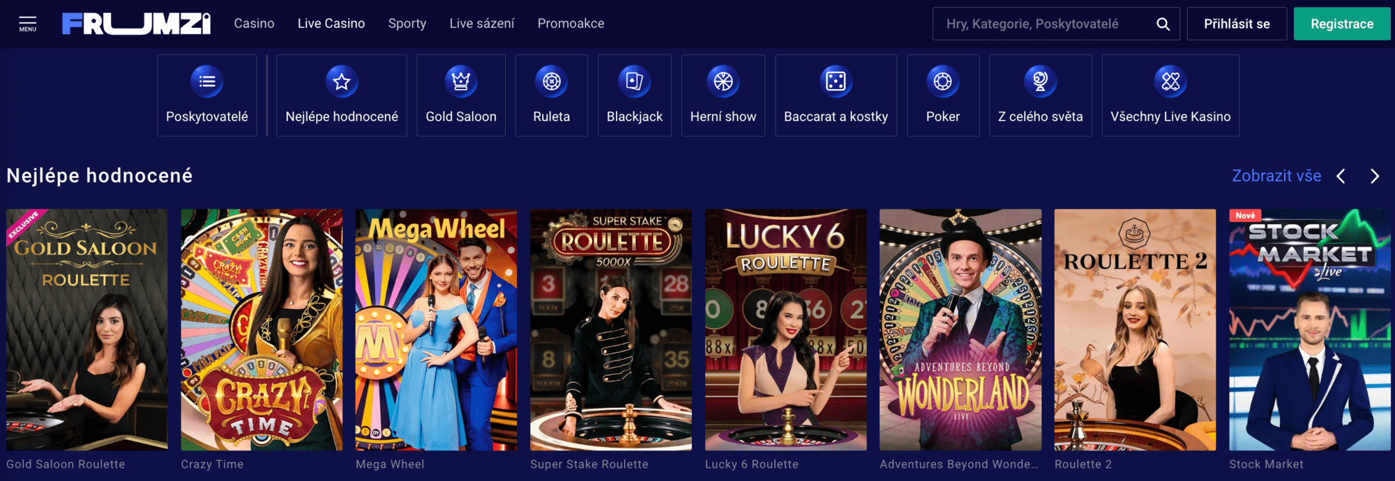 Frumzi live casino