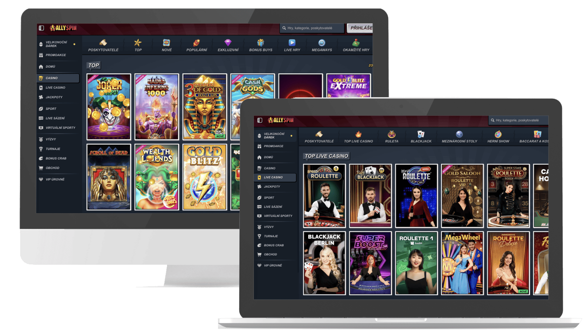 Hry a hrací automaty nabízené Allyspin Casino