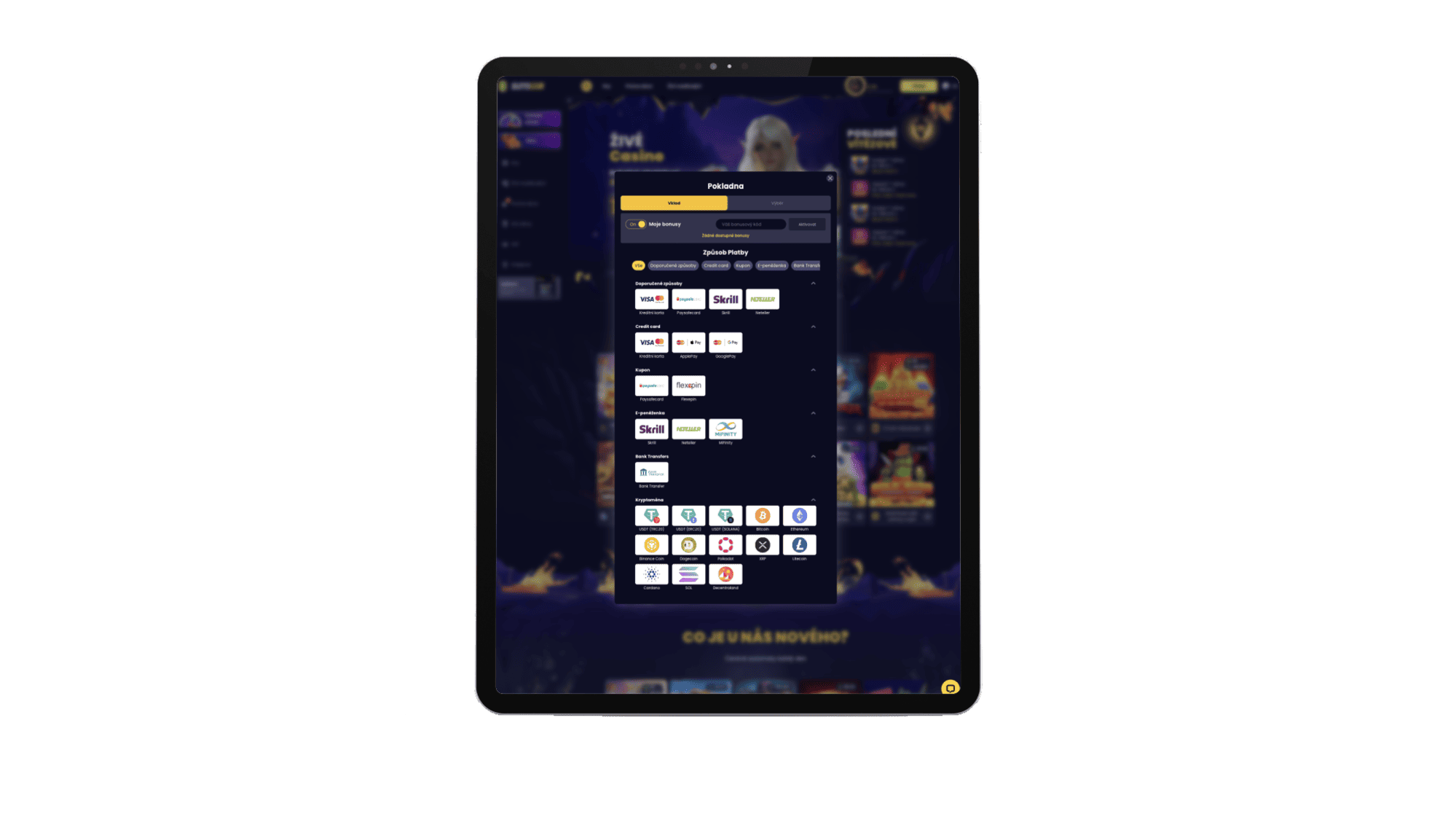 Platební metody v SlotGem Casino