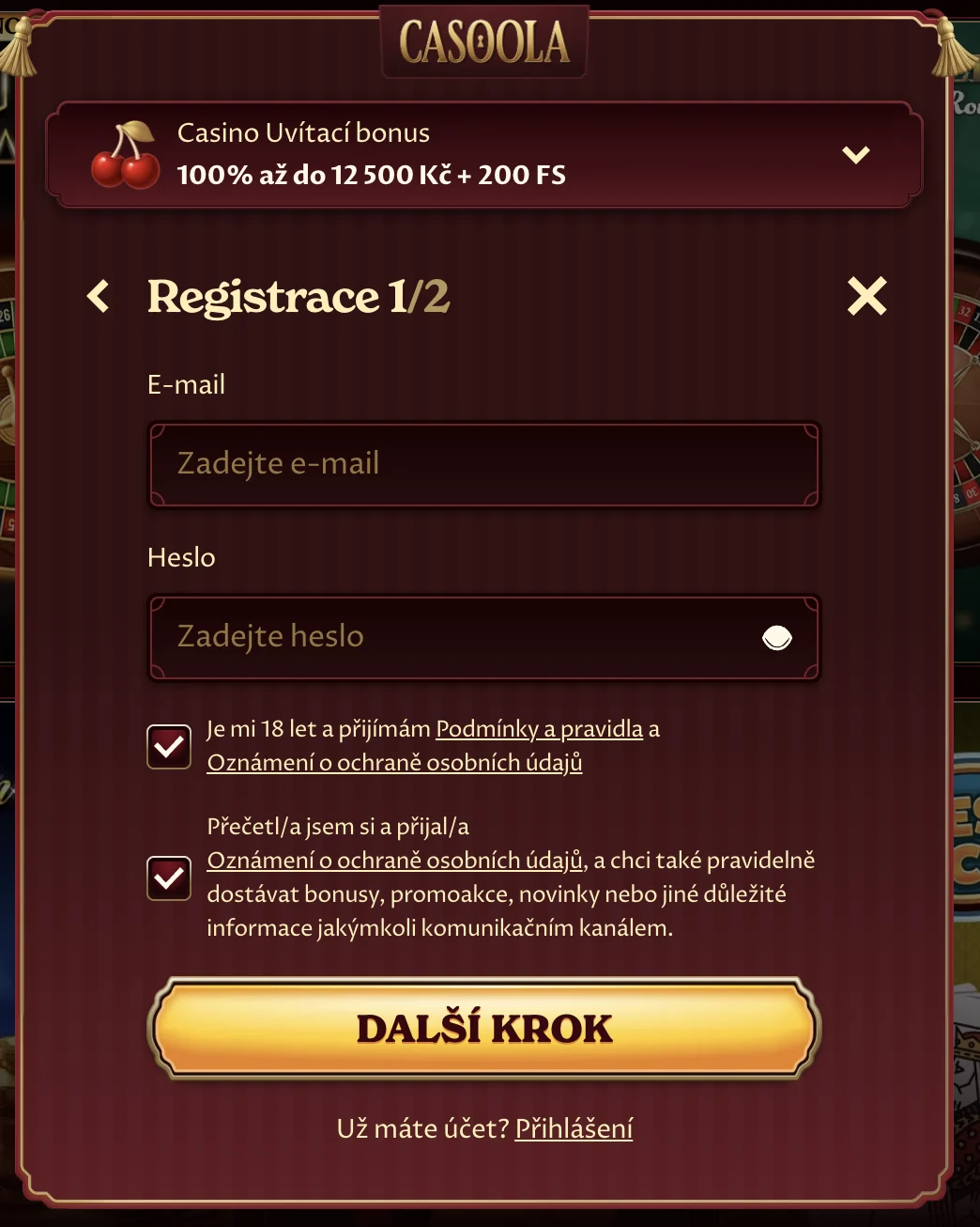 casoola registrace